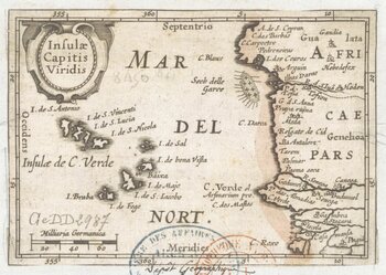 Historische Karte der Kapverden von 1598