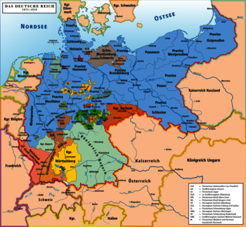 Karte Deutsches Kaiserreich 1871–1918