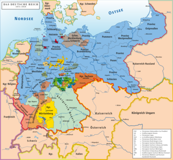 Karte Deutsches Kaiserreich 1871–1918