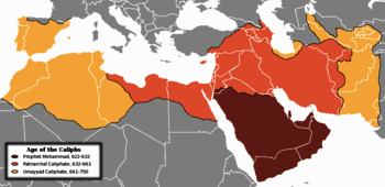 Karte der arabisch-islamischen Expansion