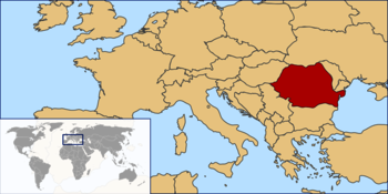 Lage von Rumänien in Europa