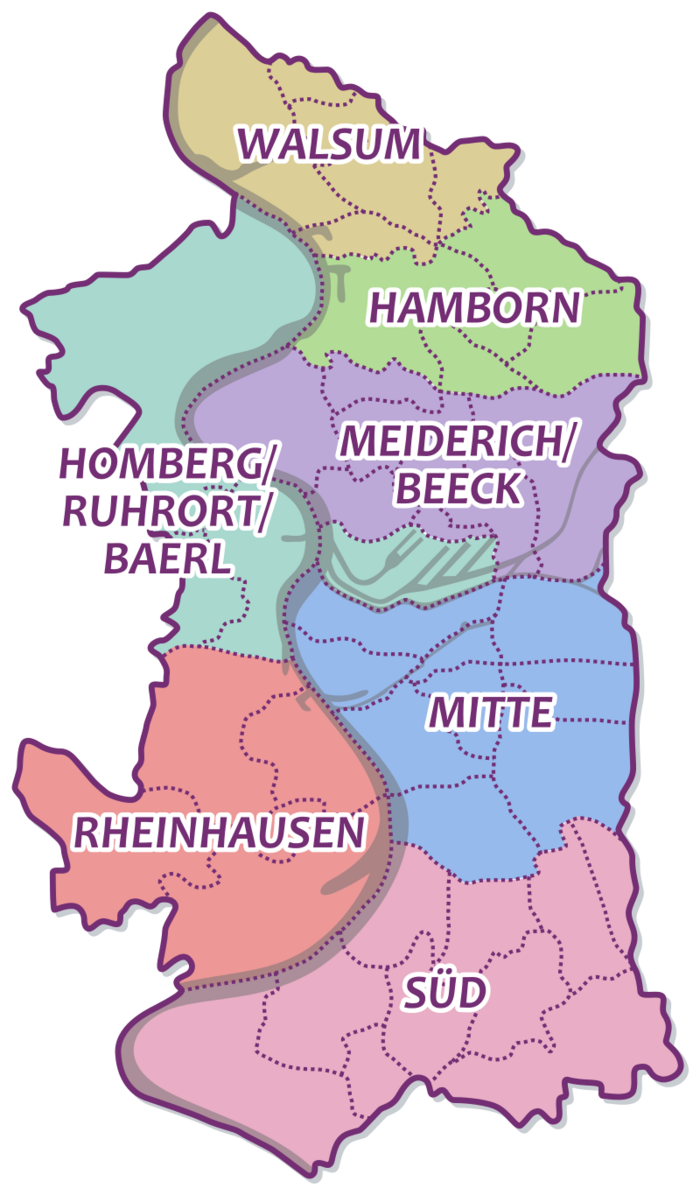 Karte Duisburg Bezirke