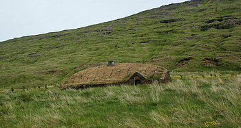 Rekonstruktion eines Farmhauses der Wikinger auf Island