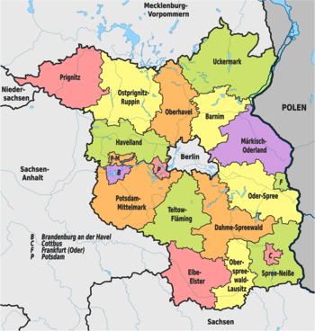 Karte Verwaltungseinheiten Brandenburg