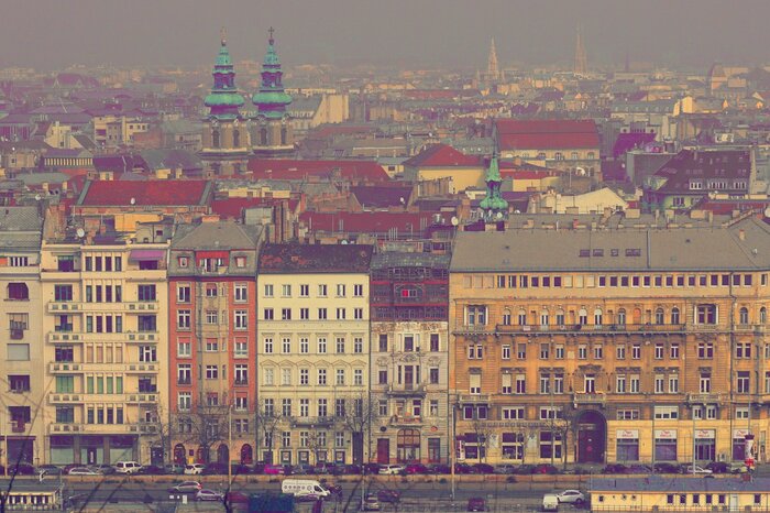 Blick auf Wohnhäuser in Budapest