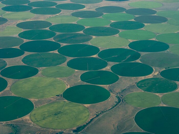 Bewässerte Felder in den USA