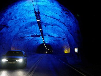 Beleuchtung im Lærdalstunnel