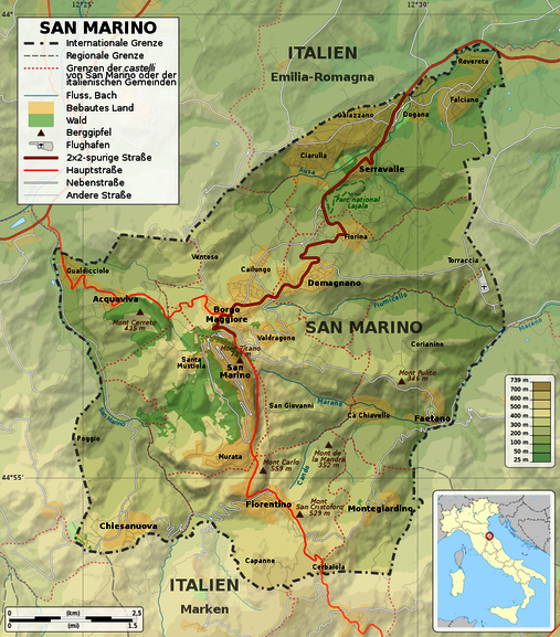 Topografische Karte San Marino