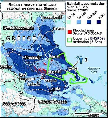Grafik, Niederschlagsmenge Thessalien