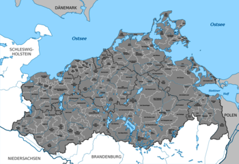 Karte Ämter und amtsfreien Kommunen Mecklenburg-Vorpommerns