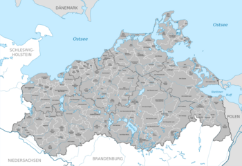 Karte Ämter und amtsfreien Kommunen Mecklenburg-Vorpommerns