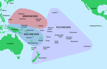 Karte, Melanesien, Polynesien