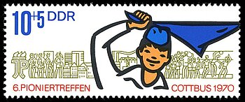 Briefmarke zum Pioniertreffen in der DDR 1970