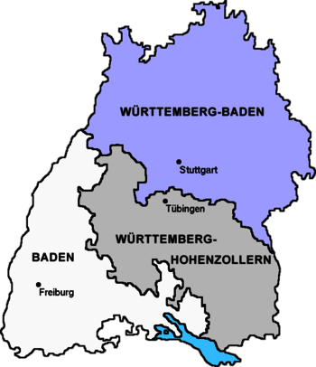 Württemberg-Baden, Baden und Württemberg-Hohenzollern