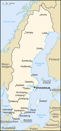 Karte von Schweden mit Städten