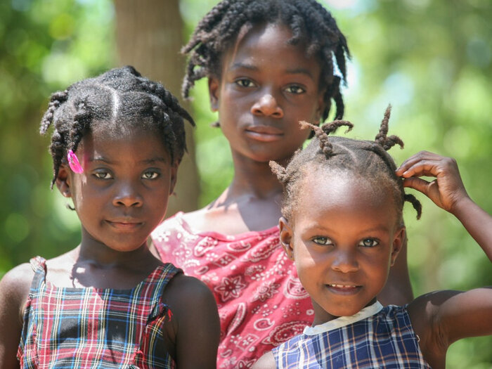 Drei Mädchen aus Haiti