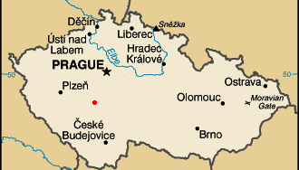 Lage von Prag in Tschechien