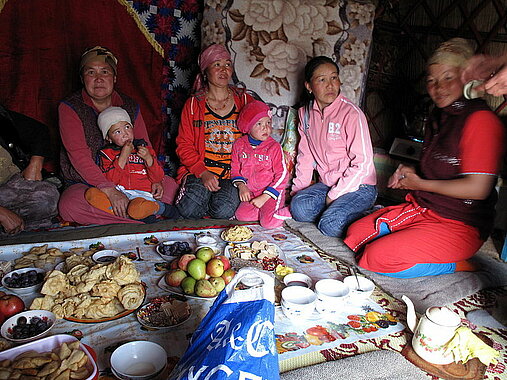 Familie, Mongolei, Dinner