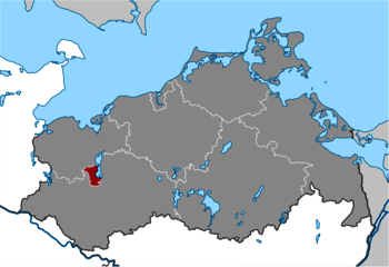Lage von Schwerin in Mecklenburg-Vorpommern
