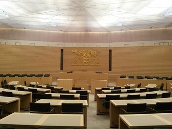 Plenarsaal des Landtages in Baden-Württemberg