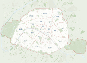 Die 20 "arrondissments" von Paris