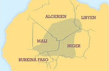Karte des Gebiets der Tuareg