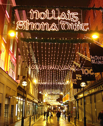 Weihnachten in Irland Wicklow Street in Dublin zu Weihnachten in Irland