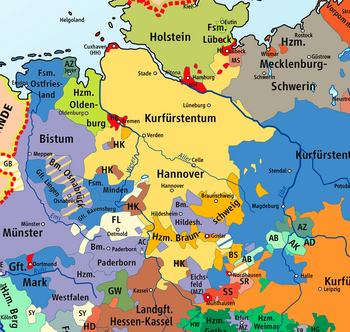 Karte Kurfürstentum Hannover