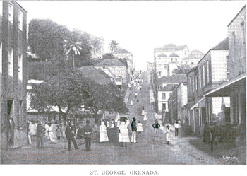 Historische Postkarte, St. George's, Grenada, 1890er Jahre