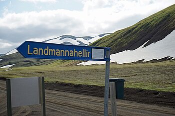 Schild in Island