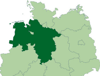 Lage Karte Niedersachsen Deutschland