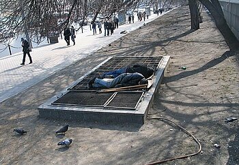 Obdachlose in Moskau