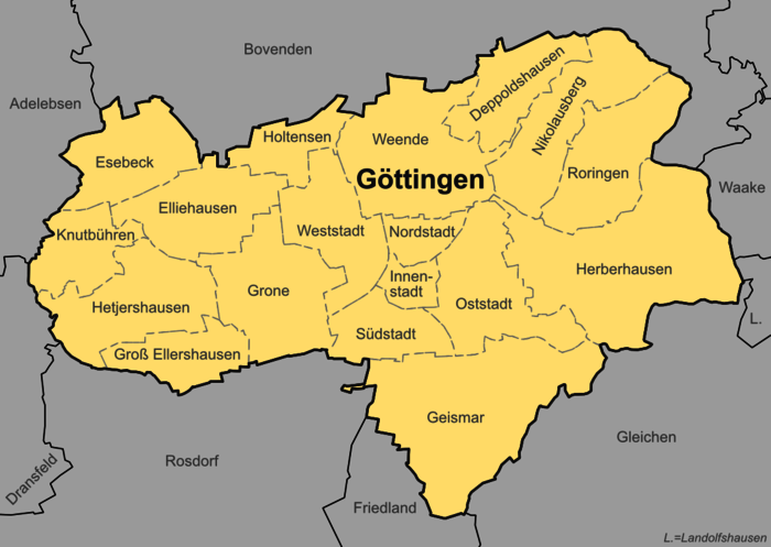 Göttingen Stadtgliederung