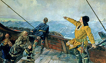 Leif Eriksson auf einem Gemälde von Christian Krohg