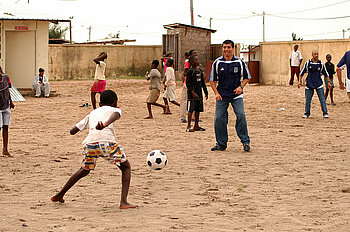 Fußball in der Pause