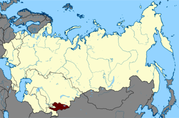 Lage von Kirgisistan in der Sowjetunion