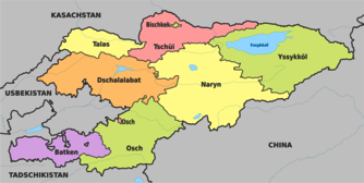 Karte politische Gliederung von Kirgistan