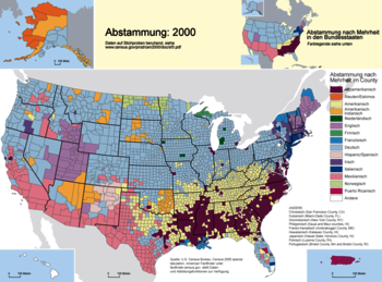 Karte der Abstammung in den USA