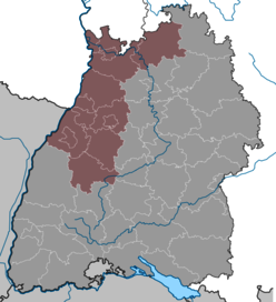 Lage des Regierungsbezirks Karlsruhe