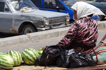 Verkauf von Wassermelonen in Buchara