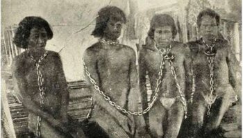Versklavte Amazonas-Indios in einem Buch von 1912 Versklavte Amazonas-Indios in einem Buch von 1912