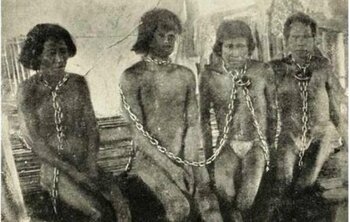 Versklavte Amazonas-Indios in einem Buch von 1912