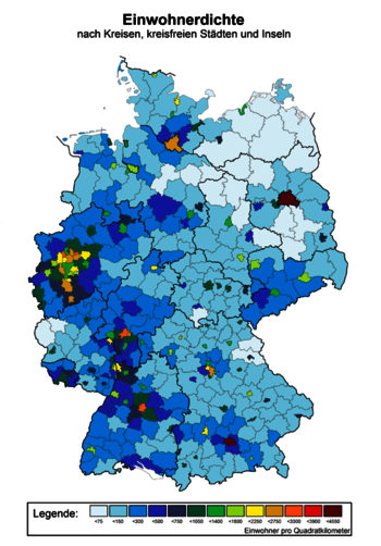 Einwohnerdichte Deutschland Karte