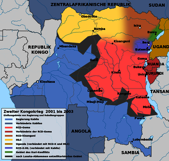 Machtbereiche im Zweiten Kongokrieg