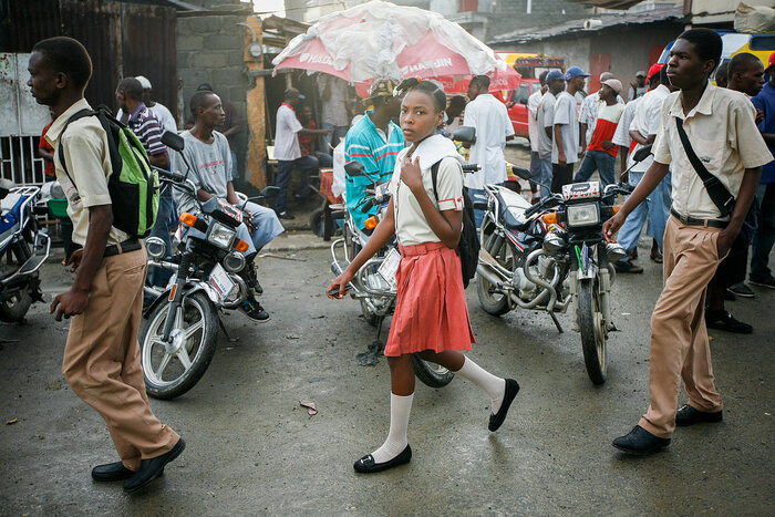 Straßenszene in Haiti