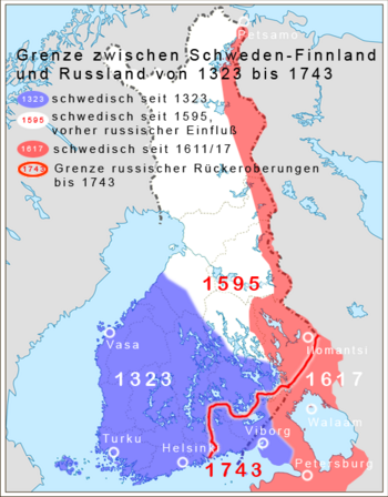 Grenzen Finnland-Russland 1323-1743