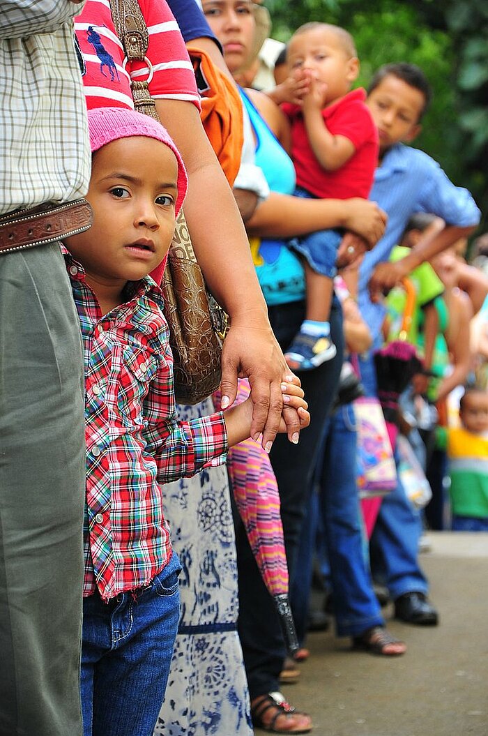 Warteschlange in Honduras