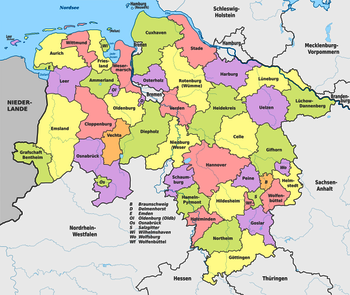 Karte Niedersachsen Landkreise