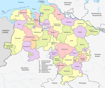 Niedersachsen politische Gliederung