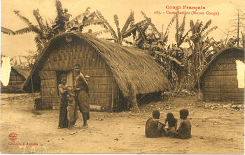 Siedlung der Bateke in Französisch-Kongo